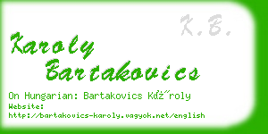 karoly bartakovics business card